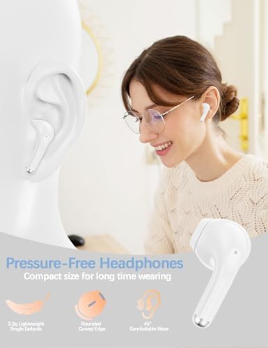 Revolutionize Your Workout with Premium Bluetooth Earbuds for Active Women – Ultra-Lightweight Sports Earphones Featuring Advanced Noise Cancelling, Bluetooth 5.3, and Enhanced Compatibility with i Phone 15/16 Pro Max, Google Pixel, and Samsung Galaxy S24/S25 – Experience Unrivaled Sound Quality, Sweat Resistance, and Ultimate Comfort for Every Adventure and Fitness Journey