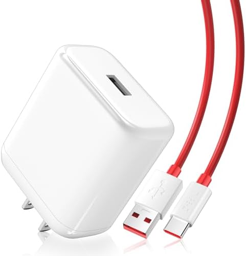 Rapid 65 W Warp Charger for One Plus Devices – High-Speed Wall Power Adapter with 3.3 FT USB A to C Cable for One Plus 13 R, Open Pad 10 Pro, Nord 2 T & More – Compact Design with Enhanced Safety Features for Quick Charging on the Go