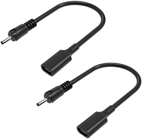 JLY USB to 3.5×1.35mm 12V Charging Cable Cord Power Adapter for Portable Medical Monitor and Industrial Sensor-USB C to 3.5mm Cable,-30cm,Black,2 Pack – Enhanced Compatibility and Speed