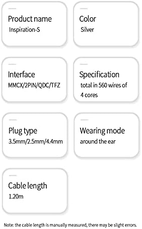 KBEAR High-Performance Earphone Cable – 4-Core Single Crystal Copper & Silver-Plated Litz for Superior Sound Clarity, MMCX & 2.5 mm Compatibility – Ultimate Comfort & Durability for Audiophiles Seeking Enhanced Listening Experience