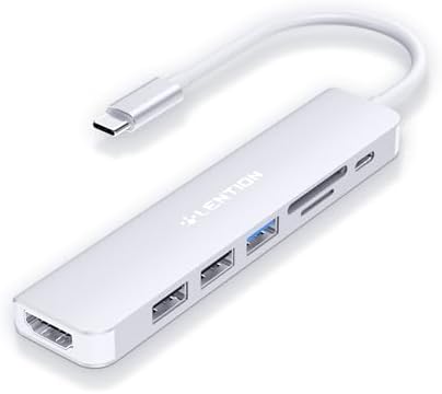 Elevate Your Connectivity with the LENTION USB C Hub: 100 W Fast Charging, 4 K HDMI Output, Dual Card Reader, and Versatile USB 3.0/2.0 Compatibility for Mac Book Pro, Mac Air, Surface, Chromebook, and More – Sleek Space Gray Design for Professionals and Creatives Seeking Enhanced Performance and Productivity