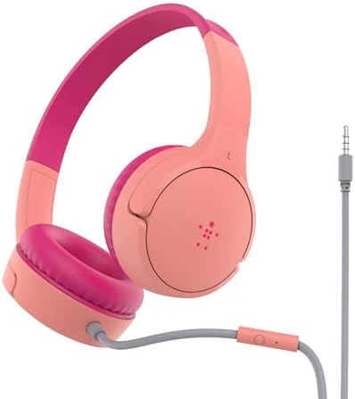 Belkin Sound Form Mini Kids Wireless Bluetooth Headphones – Safe 85 d B Volume Control, 30-Hour Playtime, Built-In Microphone – Lightweight On-Ear Style for i Phone, i Pad, Fire Tablet & More – Ideal for Learning, Entertainment & Safe Listening