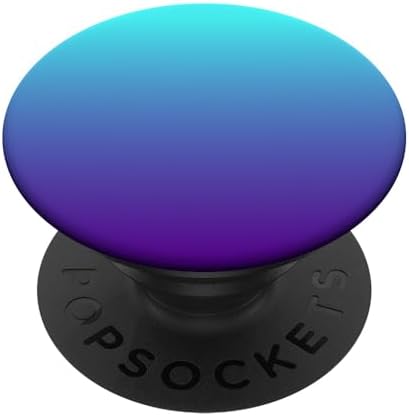 Simple Solid Color Chic Teal Purple Aqua Blue Ombre Design PopSockets MagSafe PopGrip for iPhone – Enhanced Compatibility and Speed