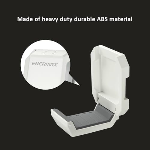 Enermax Magnetic Headset Holder with Protective Foam – Versatile Headphone Hanger for All Headset Styles – Sleek White Design, Easy Installation, Durable ABS, Supports Up to 2.2 lbs – Keep Your Audio Gear Organized and Accessible