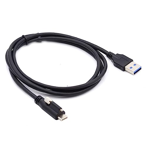 High-Speed 8 M USB 3.0 to USB C Locking Connector Data Cable for Industrial Cameras – Enhanced Signal Integrity with Repeater Chipset for Reliable Connectivity and Optimal Performance