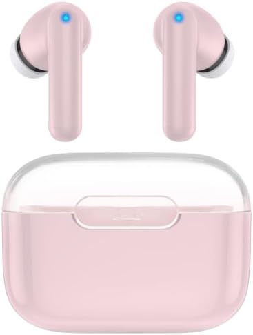 Kurdene P3 Wireless Earbuds – Bluetooth 5.3 In-Ear Headphones with Deep Bass Sound and Built-in Microphone – Stylish Pink Design for i Phone and Android – Premium Audio Experience for Music Lovers and Active Lifestyles