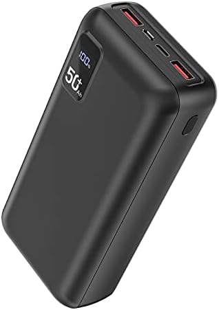 Massive 50000 m Ah Power Bank with 22.5 W Fast Charging – High-Capacity Portable Charger for Quick USB-C Recharges, Triple Output Compatibility, and LED Battery Monitor – Ideal External Battery Pack for All Devices, Perfect for Travel and Outdoor Use