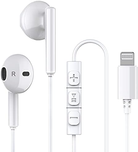 Elevate Your Audio Experience with MFi Certified Lightning Earbuds for i Phone – Wired Headphones Featuring Built-in Microphone, Volume Control & Ergonomic Design for Models 11, 12, 13, 14, Pro Max, XR, SE – Exceptional Sound Quality & Comfort for Music Lovers and Professionals
