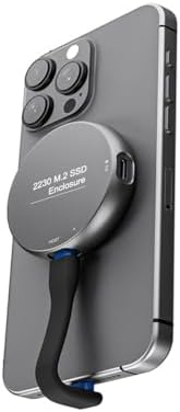 Revolutionize Your Storage with the Magnetic M.2 2230 NVME Enclosure for i Phone 15/16 Pro Max – Ultra-Fast USB-C 3.2 Gen2 Adapter, 10 Gbps Transfer Speeds, 100 W PD Charging, Lightweight Aluminum SSD Case for Android/i Pad/Mac Book – Perfect for Creative Professionals and Tech Enthusiasts!