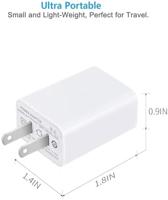 High-Speed Dual USB Wall Charger by FOBSUNLAND® – 5 V 2 A AC Power Adapter for i Phone, i Pad, Samsung, Kindle & More (White, 2-Pack) – Ultimate Compatibility & Travel Convenience with Safety Features