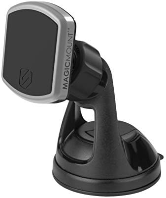 Scosche Magic Mount Pro Suction Cup Phone Holder – 2-Pack Magnetic Car Dashboard & Windshield Mount for i Phone, Galaxy & Android Smartphones – Enhanced Stability, 360-Degree Rotation & Sleek Black/Silver Design for Optimal Accessibility & Safety