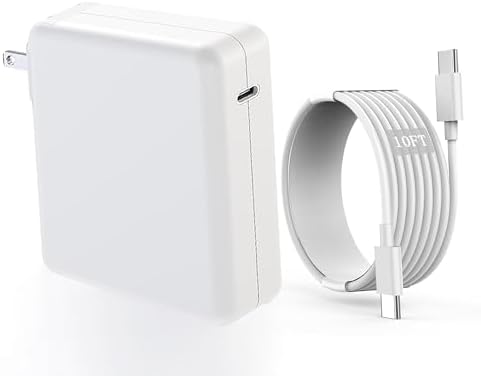 High-Speed 140 W USB-C Charger for Mac Book Pro & All USB-C Devices – 10 ft MFI-Certified Charging Cable – Ultra-Fast Power Adapter for Laptops, Tablets & Smartphones – Reliable, Safe & Efficient Solution with 30,000 Bends Durability – Perfect for Home, Office & Travel Charging Needs – Rapid Charge Your Mac Book Pro 16/15/14/13, Mac Book Air, i Pad Pro M1/M2/M3 & More – Versatile Compatibility Ensuring Optimal Performance Across Devices – Maximize Charging Efficiency with Up to 96% Efficiency Rate – Built-in IC Chip for Comprehensive Safety Protection Against Over-Current, Short-Circuit & Over-Voltage – Experience the Ultimate Charging Convenience Anywhere You Go