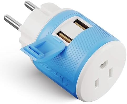 OREI Switzerland Travel Plug Adapter with Dual USB Ports – Ultimate Type J Charging Solution for USA Devices – Fast, Efficient Power for i Phones, Laptops, Tablets & More – Essential Travel Accessory for Hassle-Free Connectivity