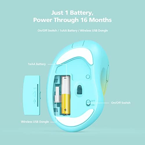 Revolutionize Your Workspace with the Green Ergonomic Wireless Mouse – Superior Vertical Design for Ultimate Comfort, Silent Clicks for Distraction-Free Focus, Long-Lasting Battery Life Powered by 1 AA Battery, Precision Control Up to 1600 DPI with USB Receiver Compatibility for PCs, Laptops, and Desktops