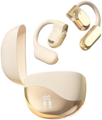 Chic Purple Wireless Bluetooth 5.4 Clip-On Earbuds for Women – Open Ear Design Enhances Comfort and Safety, Ideal Waterproof Fitness Headphones for Gym, Daily Commutes, and Leisure – Extended Battery Life & Superior Connectivity for Seamless Audio Experience