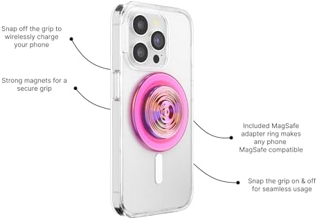 Mag Safe-Ready Tidepool Lava Pop Socket Phone Grip & Stand – Magnetic Hold for Effortless Wireless Charging, Hands-Free Viewing, and Stylish Functionality – Transform Your Mobile Experience with Enhanced Compatibility and Unique Design