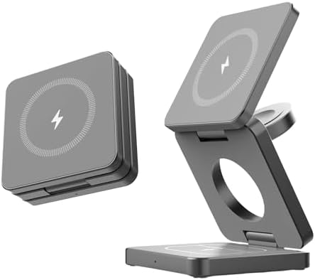 Revolutionize Your Charging Experience with the 2025 3-in-1 Fast Magnetic Foldable Wireless Charger – Premium Aluminum Dock for i Phone 12/13/14/15/16 & Air Pods, Compatible with All Smart Watches – Sleek, Portable Design for Effortless Power Delivery and Enhanced Device Organization