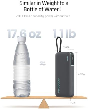 Maximize Your Mobility with the CUKTECH 45 W Power Bank: 20000 m Ah Portable Charger with Integrated USB-C Cable – Ultra-Fast Charging Solution for i Phone 16/15/14/13, i Pad, Samsung Galaxy, Google Pixel & More – Ideal Travel Companion in Sleek Gray Finish