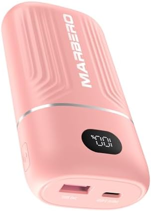 Marbero 10,000 m Ah Ultra-Compact Power Bank – PD3.0 & QC3.0 Fast Charging for i Phone, Samsung Galaxy, Google Pixel – Lightweight, Travel-Ready External Battery with Bidirectional USB-C Port – Exceptional 5-Year Warranty & Superior Safety Features for Ultimate Peace of Mind