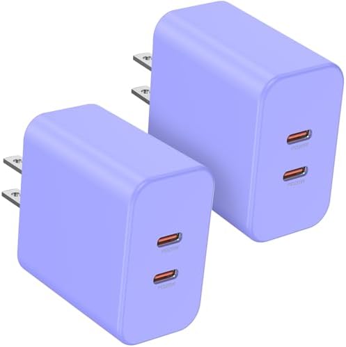 40 W Dual USB-C Fast Charging Block – Ultimate Portable Power Adapter for i Phone, i Pad, Samsung & More – 2-Pack for Effortless Multi-Device Charging – Rapidly Energize Your Gadgets Anywhere