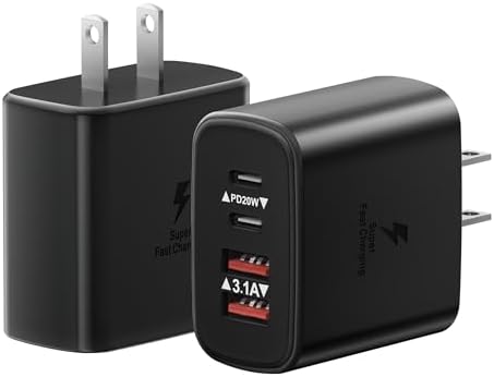 40 W Dual PD Fast Charging 4-Port USB C Charger Block Duo – Universal Compatibility for i Phone 16-11 Pro Max & Samsung Devices – Efficient Multi-Device Power Adapter for Home, Office, and Travel Use