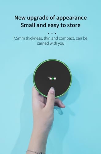 Tron TR2 Qi Wireless Charger – Ultra-Fast Charging Pad for i Phone & Samsung Galaxy – Sleek Modern Black Design for Effortless Power-Up – Enhanced Device Compatibility & Safety Features for Home, Office, or Travel – Premium Quality Charging Solution for Today’s Lifestyle