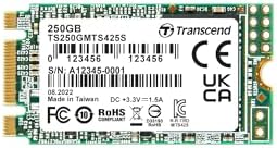 Elevate Your Device Performance with Transcend 250 GB M.2 2242 SATA III SSD – Lightning-Fast 500 MB/s Speeds, Ideal for Ultrabooks, Laptops, and Desktops, Featuring 3 D TLC NAND Flash, LDPC Error Correction, and SLC Cache for Unmatched Reliability and Compatibility