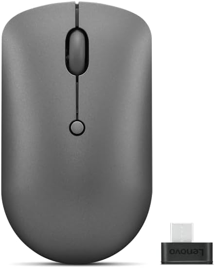 Lenovo 540 Storm Grey Wireless Mouse – Compact & Ergonomic USB-C Design for PC and Laptop – Ambidextrous Comfort with 18-Month Battery Life – Reliable 2.4 GHz Connection for Windows & Chrome OS Devices – Ultimate Productivity Companion