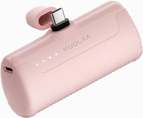 Kuulaa 4500 m Ah Compact USB-C Power Bank – Ultra-Portable Phone Charger for i Phone 15, Samsung Galaxy, LG, Moto, and Pixel Devices – Fast Charging Battery Pack for On-the-Go Power Solutions – Lightweight and Durable Travel Companion
