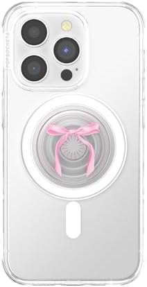 Elevate Your Smartphone Experience with the Mag Safe Compatible Pop Sockets Grip – Stylish Enamel Silver Heart Design, Magnetic Phone Stand & Secure Grip for i Phone, Ideal for Hands-Free Viewing & Effortless Wireless Charging, Customizable Swappable Top for Personal Flair