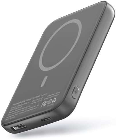 Effortlessly Stay Charged with the Mag Safe 5000 m Ah Wireless Power Bank – Slim Magnetic Phone Charger for i Phone 15/14/13/12 Series, Featuring Dual USB-C & A Ports for Enhanced Compatibility and Fast Charging Solutions