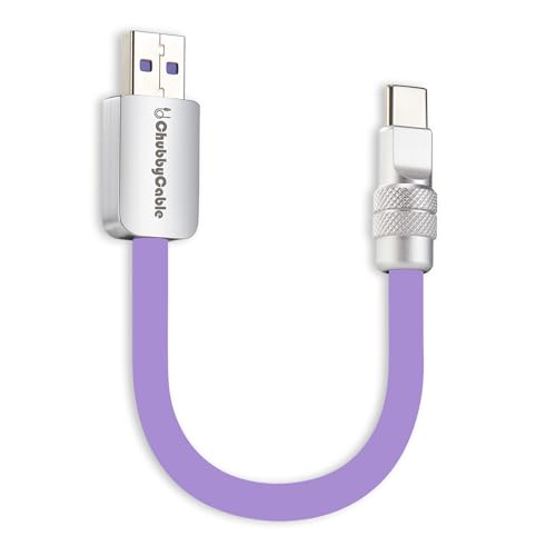 chubbycable Cute Chubby – 240W Short USB-C Cable Power Bank Fast Charging Cable Silicone Charger Cord Compatible with iPhone 16/15 Series, Desert Titanium+Desert Titanium, Type-C to Type-C, 20 inch – Enhanced Compatibility and Speed