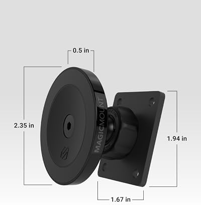 Scosche Heavy Duty Magnetic Phone and Tablet Mount for Cars – Ultra Strong Mag Safe Holder with AMPS Compatibility for Pro Clip Mount Bases – Secure, Sleek, and Effortless Device Access for Safe Driving