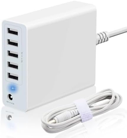 High-Efficiency 110 W Ga N 5-Port USB Fast Charger for Mac Book Pro – Ultimate L-Tip Power Adapter with Unmatched Charging Speed, Full Compatibility for 13/15/17 Inch Models, CE/FCC/ROHS Certified Safety Features, Durable 6 ft Cord Ideal for Mobile Professionals and Frequent Travelers