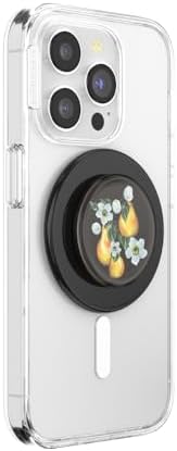 Magnetic Pop Grip for Mag Safe – Elegant Enamel Rose Noir | Multifunctional Phone Stand with Secure Grip & Customizable Swappable Top | Effortless Hands-Free Viewing Kickstand | Wireless Charging Compatible Accessory for Enhanced Smartphone Usability