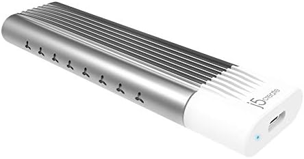 Transform Your Storage Experience with j5 create USB-C to M.2 NVMe SSD Enclosure – Achieve Lightning-Fast 10 Gbps Data Transfer via USB 3.1 Gen 2, Thunderbolt 3 Compatible Adapter for 2230, 2242, 2260, 2280 M.2 SSDs – Tool-Free Setup with Included 12” Cable for Effortless Connectivity and Enhanced Workflow Efficiency!