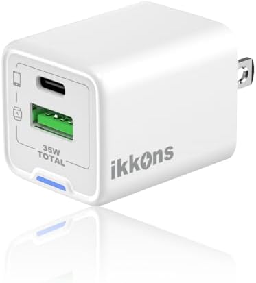 Premium 35 W Ga N Dual Port Fast Wall Charger – Compact USB-C & USB-A Charging Solution for i Phone 15/14/13/Pro/Max and Samsung Galaxy S24/S23/S22/S21 – Stylish Black Finish for Ultimate Portability and Versatile Device Compatibility