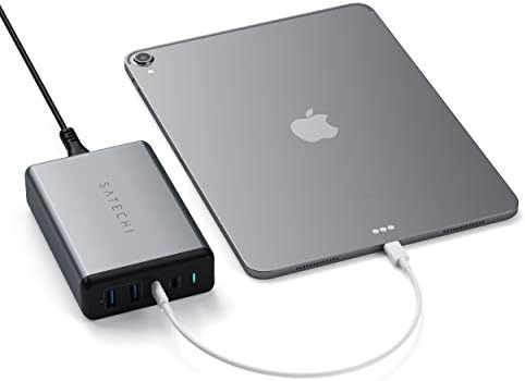 Satechi 108 W Pro USB-C PD Desktop Charger – Fast Multi-Device Charging Hub with Dual USB-C and USB-A Ports for Mac Book Pro, Air, i Pad Pro, and i Phone 16 Series – Sleek Design, Enhanced Safety Features, Ultimate Power Solution for Professionals and Students
