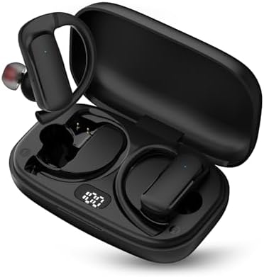 Bluetooth 5.3 Wireless Earbuds for Samsung Galaxy S25/S24/S23/S22 – IPX7 Waterproof Over-Ear Headphones with 90 Hours Playback and Secure Earhooks for Ultimate Comfort and Performance – Perfect for Active Lifestyles and Uninterrupted Sound Quality