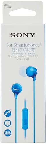 Sony MDREX15 AP Blue In-Ear Earbud Headphones with Microphone – Unmatched Comfort and Dynamic Sound for Every Listener