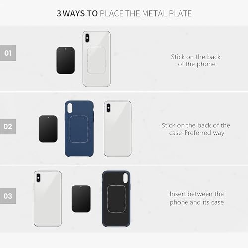 HIKER Premium Magnetic Mount Metal Plates – 8 Rectangular Durable Attachments for Ultimate Phone Stability and Universal Compatibility – Perfect for Hands-Free Navigation and Secure Mobile Support Solutions