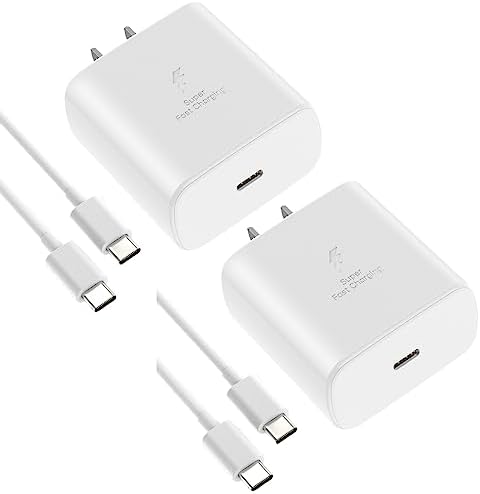 45 W Ultra-Fast Samsung Charger with 6.6 ft Type-C Cable | Power Delivery & Programmable Power Supply for Galaxy S25, S24, S23, S22 Ultra Plus, S21, Note 10, 20, A25, A15, A53, A52, Xcover 6, 7, Z Fold & Flip | Efficient Charging Block for Enhanced Device Longevity | Sleek Black Design for Modern Aesthetics