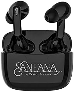 Carlos Santana Mambo True Wireless Earbuds – Premium Bluetooth 5.1 Sports Headphones with Voice-Isolating Microphone and Deep Bass for Gaming and Music – Ergonomic Comfort with Portable Charging Case in Striking Red for All-day Use
