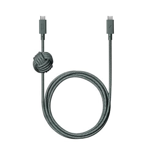 Native Union Anchor Cable 240 W: 10 ft Eco-Friendly Reinforced Braided USB-C to USB-C Power Delivery 3.1 Charging Cable with Weighted Knot for i Phone 16, Mac Book Pro 14″/16″ M2 – Ultra-Fast, Durable, Tangle-Free Charging Solution