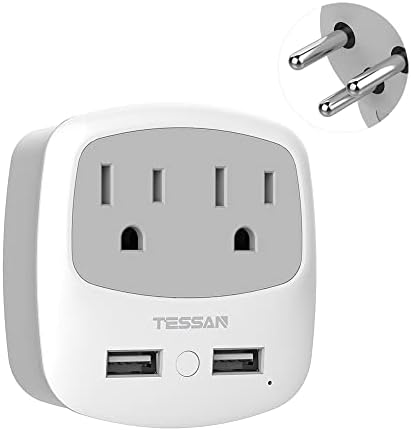 Ultimate TESSAN Type G UK Travel Plug Adapter with Dual USB Fast Charger Ports – Compact US to UK Power Converter for Effortless Global Connectivity in Scotland, London, Ireland, Kenya, Dubai & Qatar