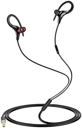 Premium Wired Earphones with Microphone for Active Lifestyles – Noise Cancelling In-Ear Headphones with Deep Bass Stereo Sound for Workouts, Gaming, and Clear Calls (Black) – Versatile Compatibility and Ergonomic Comfort