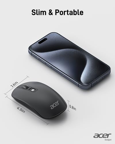 Acer Ergonomic Wireless Vertical Mouse – Adjustable DPI (1000/1200/1600) for Ultimate Comfort, 6 Programmable Buttons, Rechargeable Design & 2.4 GHz USB Receiver for Seamless Compatibility with PC, Laptop & i Mac – Perfect for Long Hours of Use