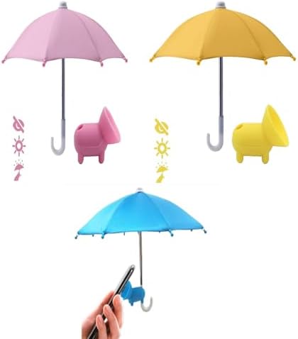 Ultimate Phone Umbrella Suction Cup Stand – Anti-Glare Sunshade Holder for Outdoor Navigation, Stylish Shield for Smartphones (Set of 3) – Enhance Visibility and Protect Your Device from Sunlight
