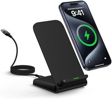 Google Pixel 9 Fast Charging Wireless Charger Stand – 15 W Ergonomic Power Station for Pixel 9, 9 Pro, 8, 7 Series, Compatible with Samsung Galaxy S25-S20 Ultra FE & i Phone 16-15 – Sleek Design with Safety Features for Effortless Device Charging