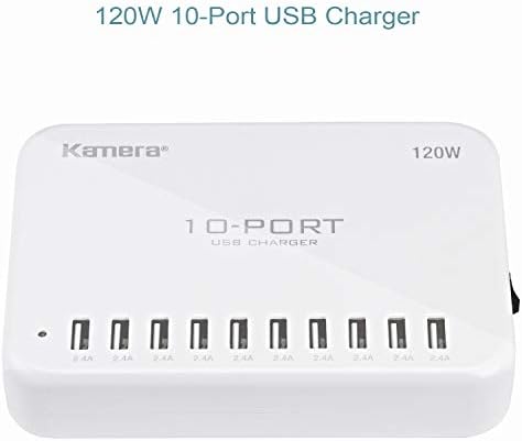 High-Power USB Charging Station 120 W 24 A 10-Port Hub – Fast Multi-Device Charger for i Phone, i Pad, and Samsung Galaxy – Enhanced Speed & Safety Features for Home or Office Use
